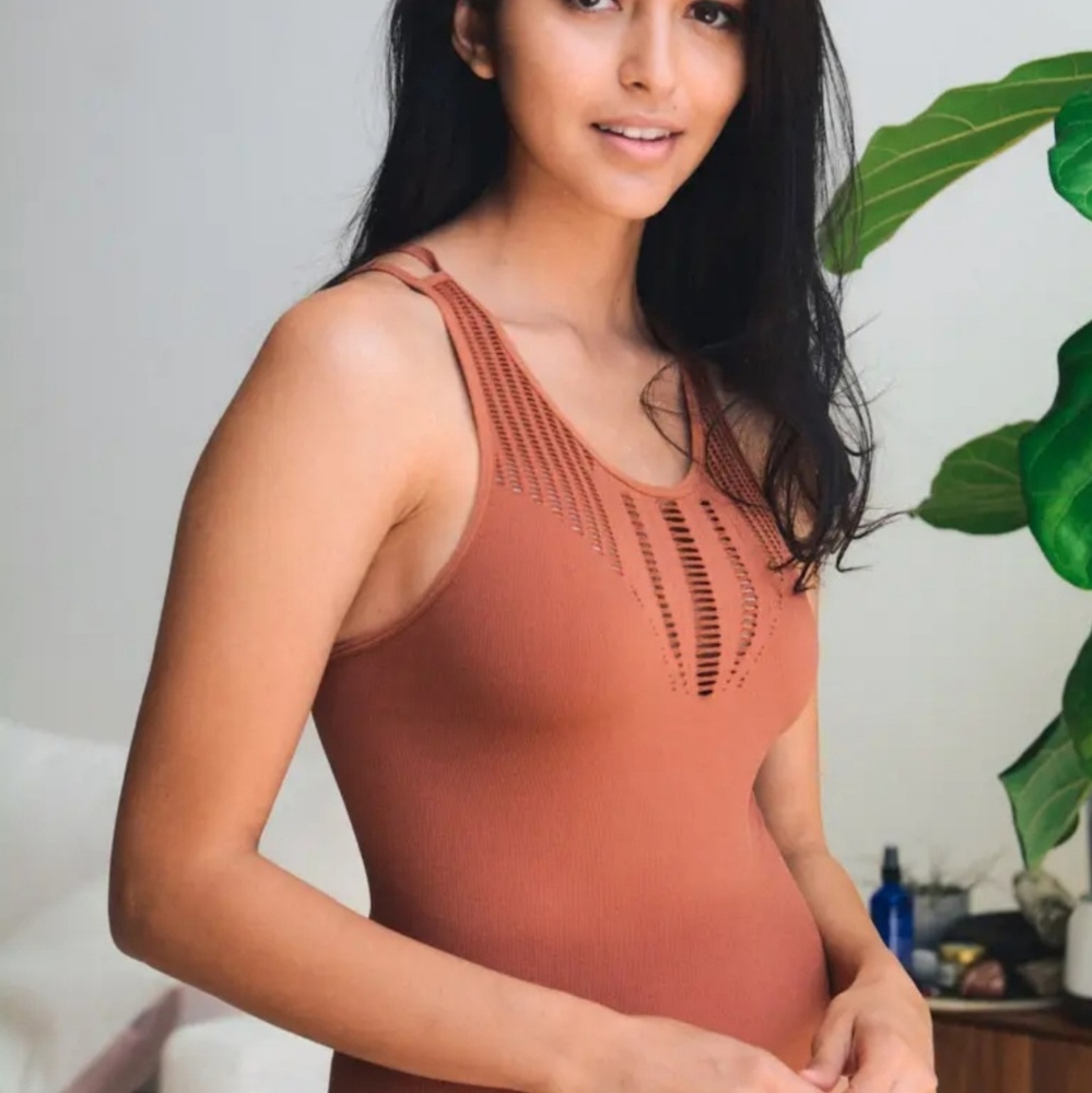 Seamless High Neck Cutout Ribbed Bodysuit